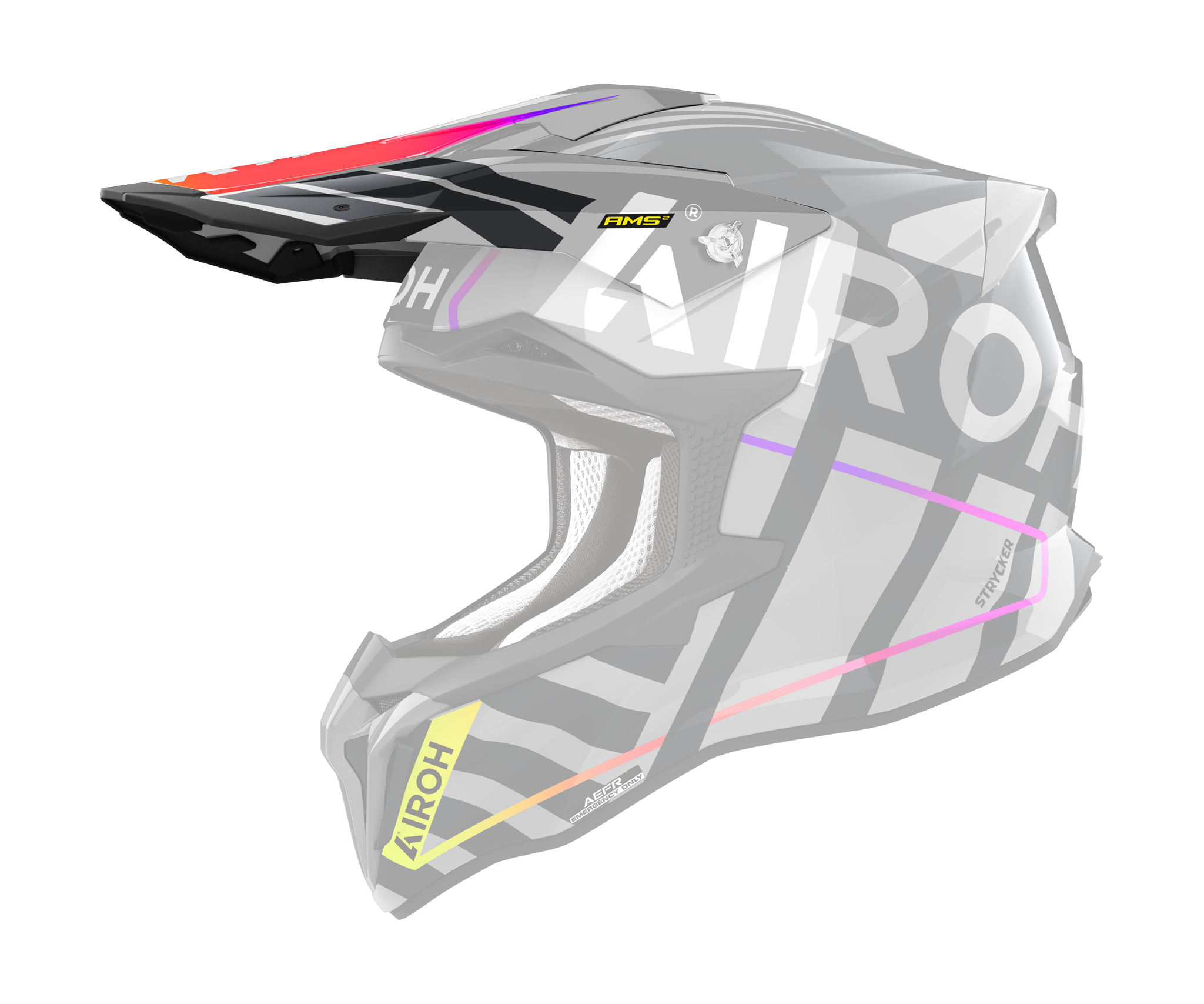 Airoh Helmet Visor Strycker Brave - Gloss Grey