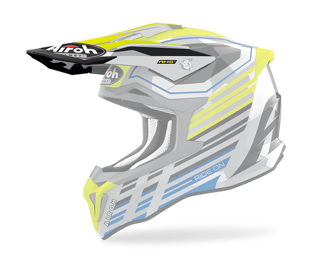 Airoh Helmet Visor Strycker Shaded - Gloss Fluo Yellow / Grey