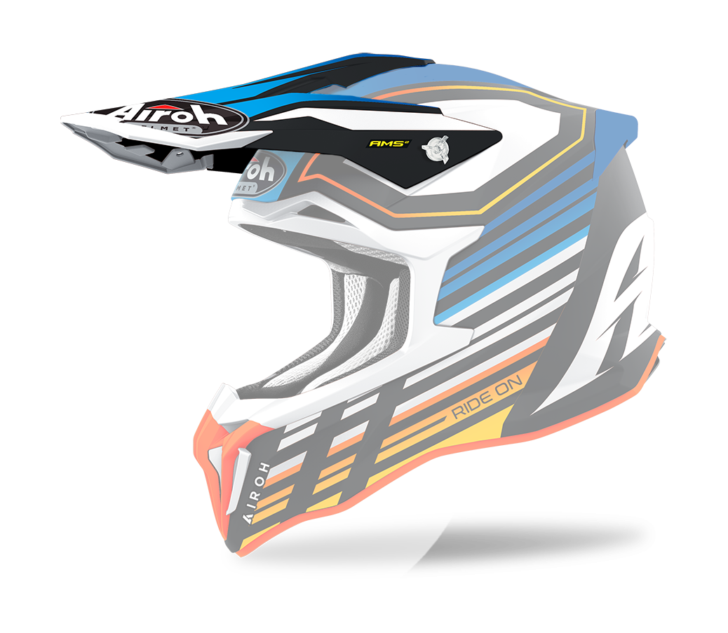 Airoh Helmet Visor Strycker Shaded - Matte Blue / White / Black