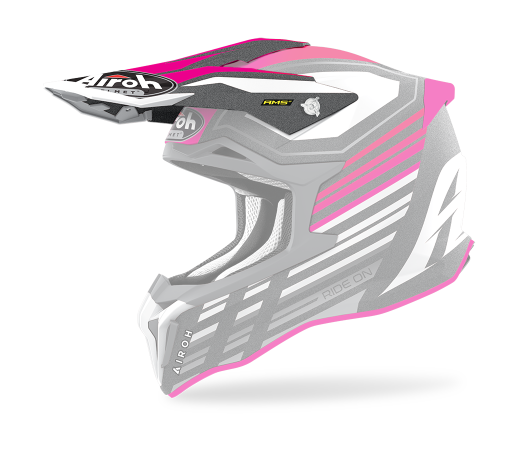 Airoh Helmet Visor Strycker Shaded - Matte Fluo Pink / Grey