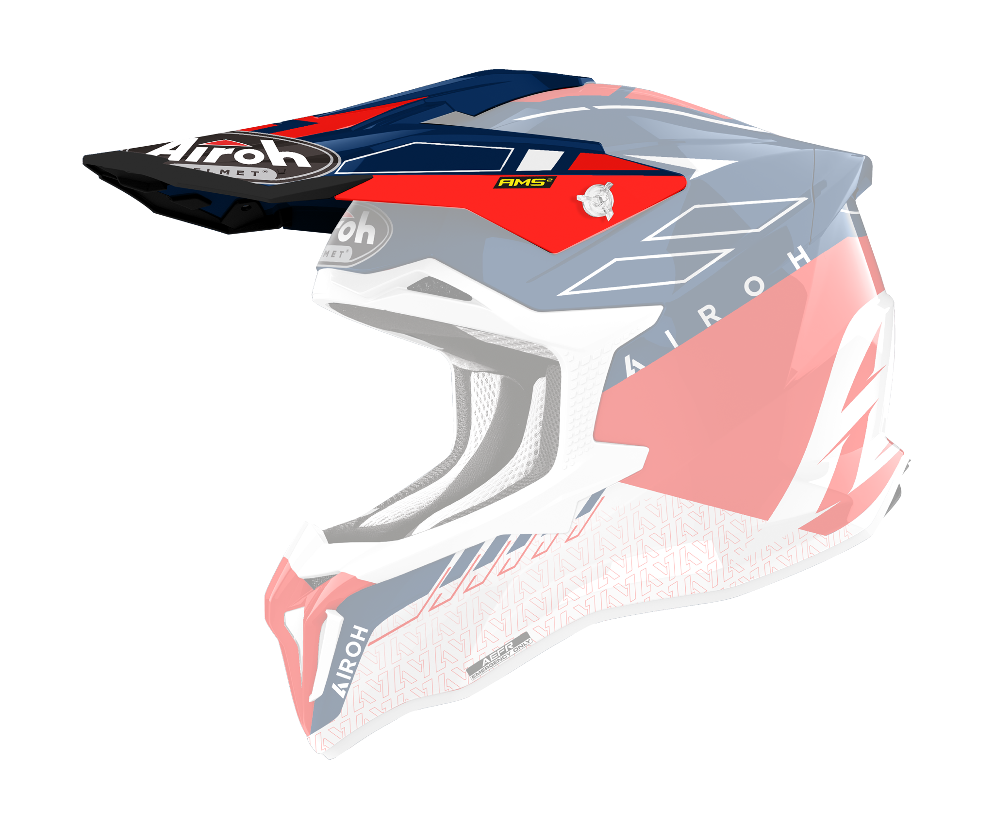 Airoh Helmet Visor Strycker Skin - Gloss Red