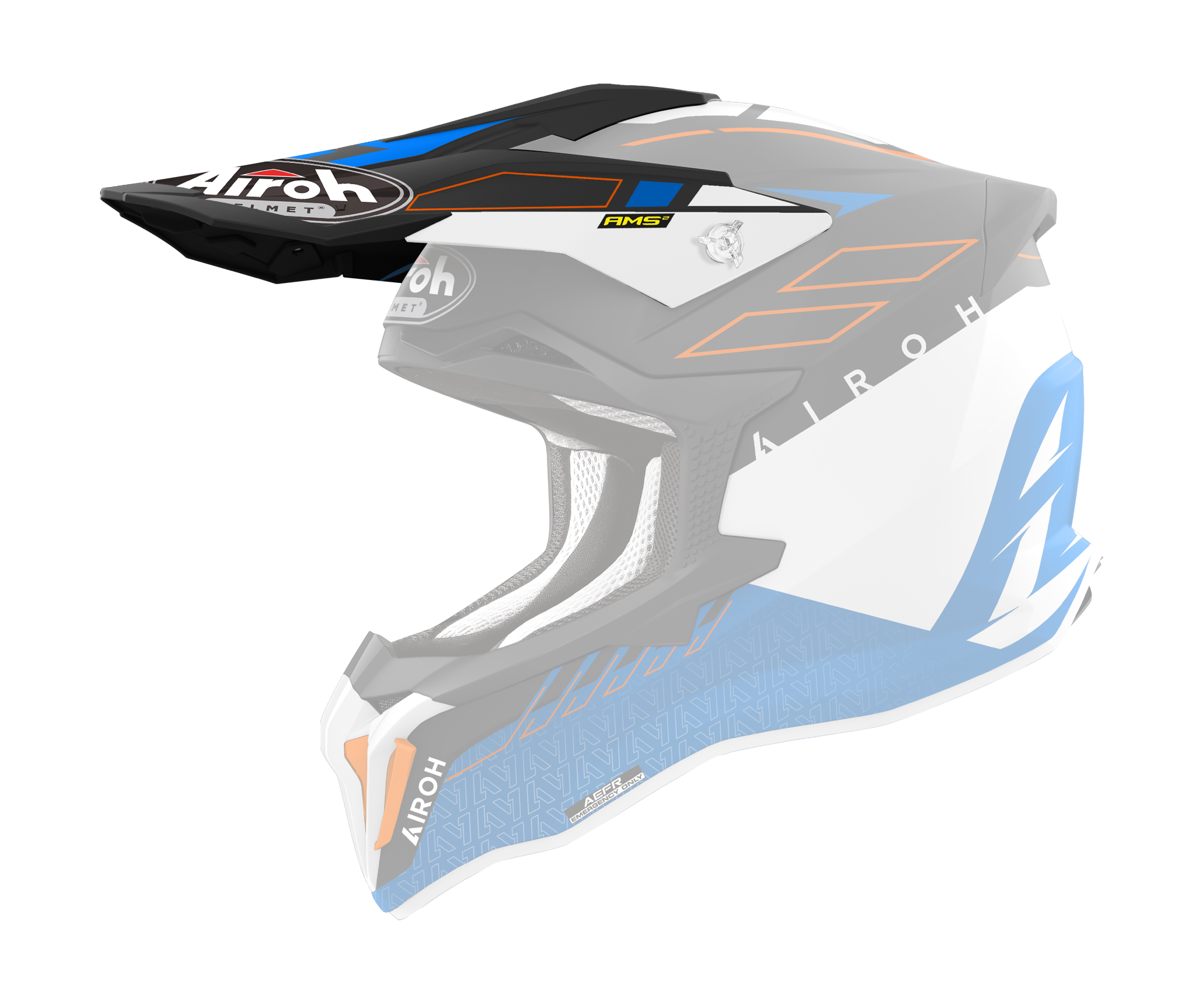 Airoh Helmet Visor Strycker Skin - Matte Blue