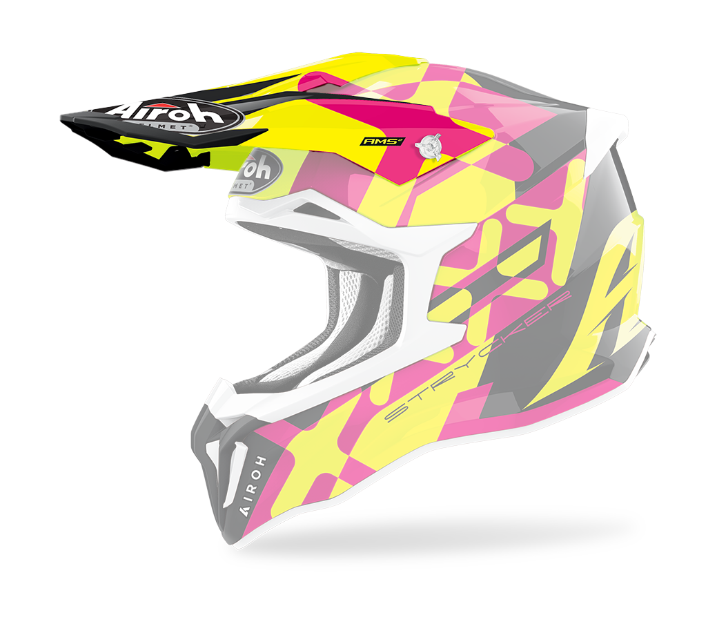 Airoh Helmet Visor Strycker XXX - Gloss Fluo Yellow / Pink