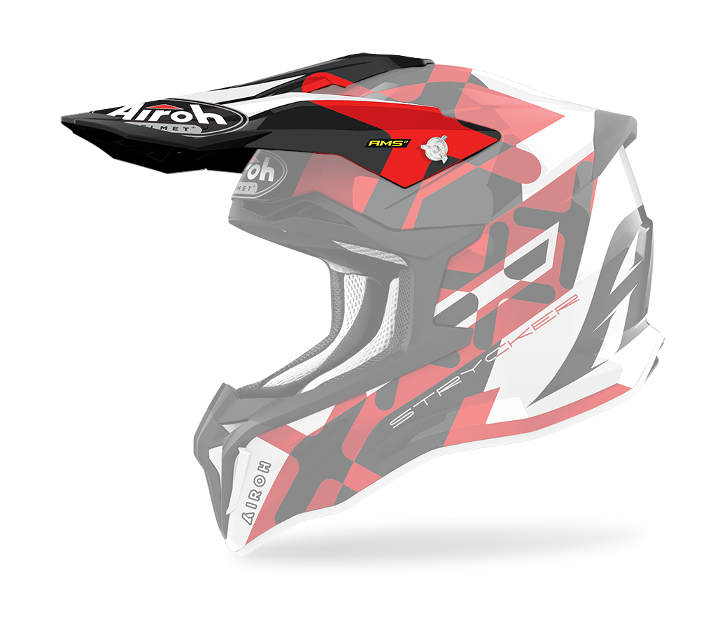 Airoh Helmet Visor Strycker XXX - Gloss Red / Black / White