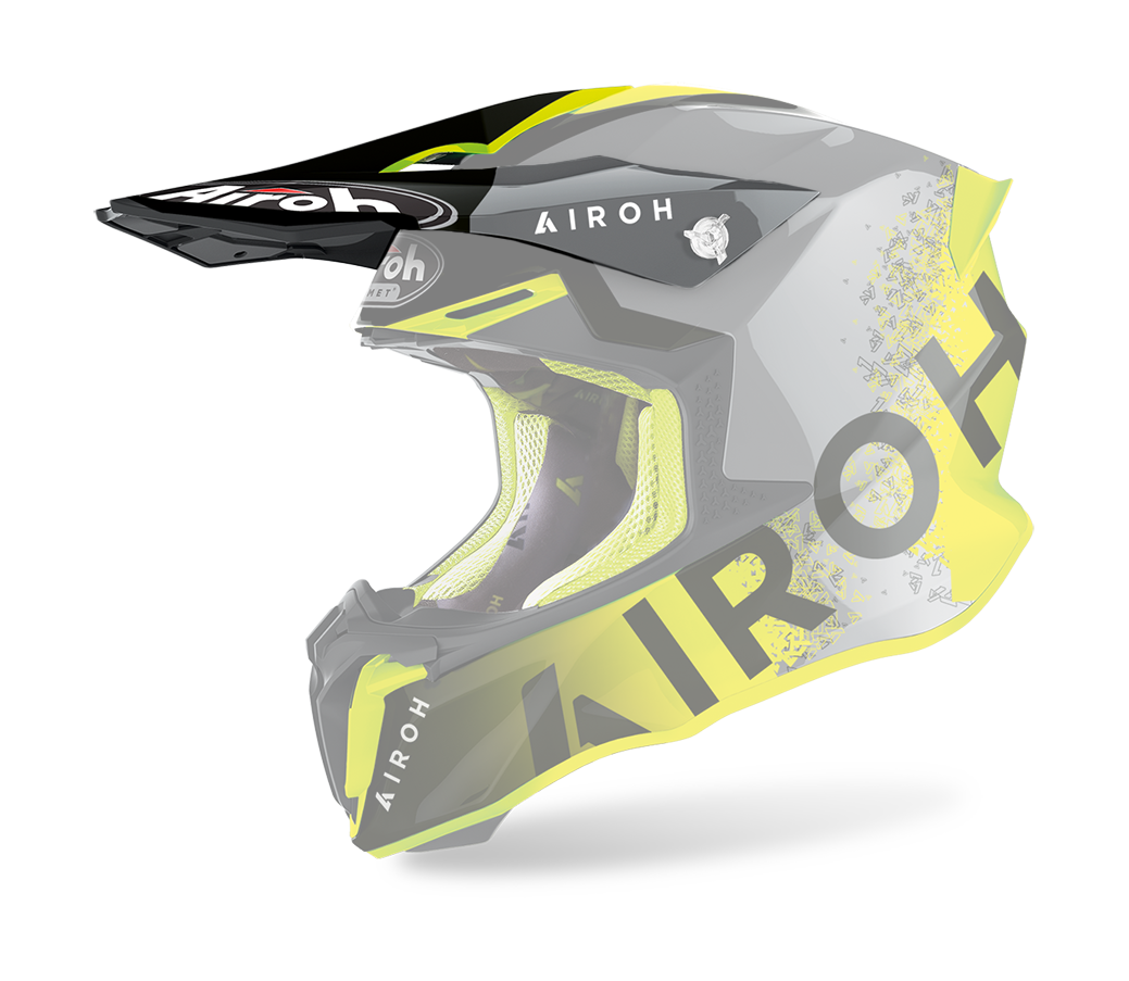 Airoh Helmet Visor Twist 2.0 Bit - Gloss Yellow / Black / Grey