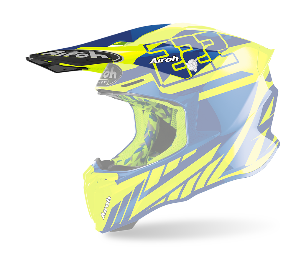 Airoh Helmet Visor Twist 2.0 Cairoli - Gloss Fluo Yellow / Blue