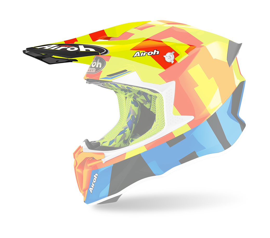 Airoh Helmet Visor Twist 2.0 Frame - Gloss Fluo Orange / Yellow / Blue