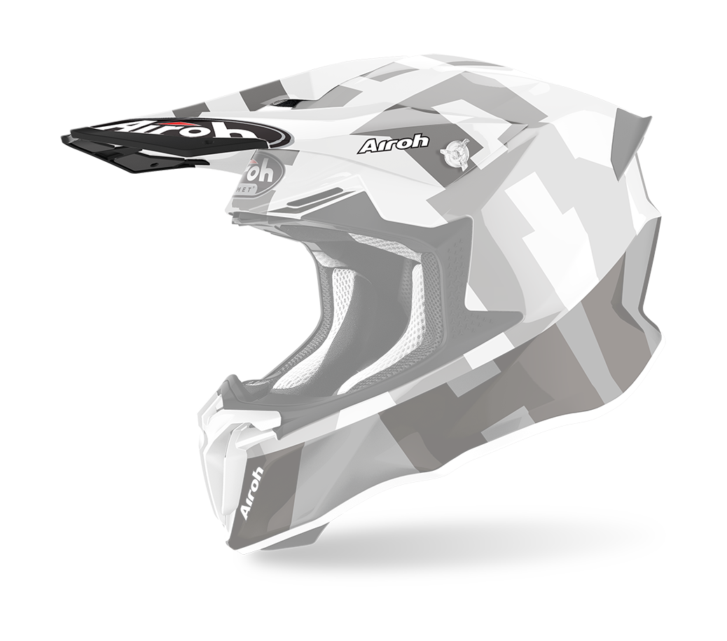 Airoh Helmet Visor Twist 2.0 Frame - Gloss Grey / White / Black