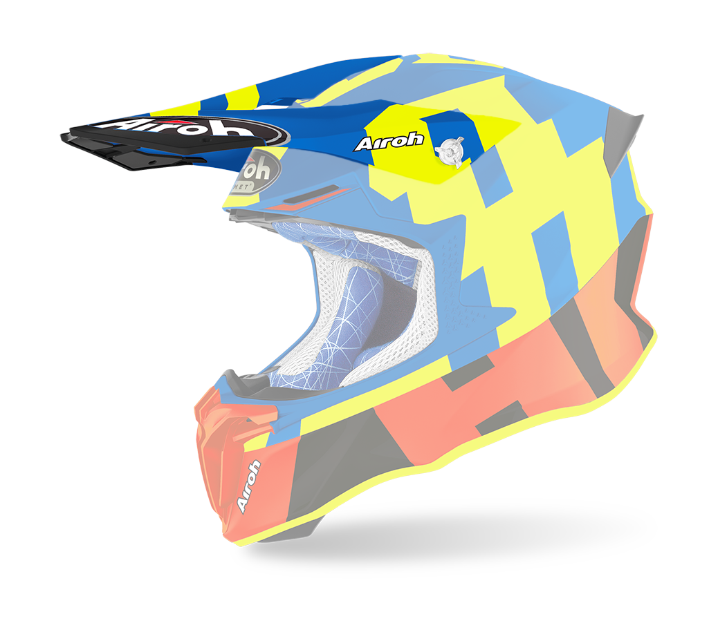 Airoh Helmet Visor Twist 2.0 Frame - Matte Fluo Orange / Azure / Yellow