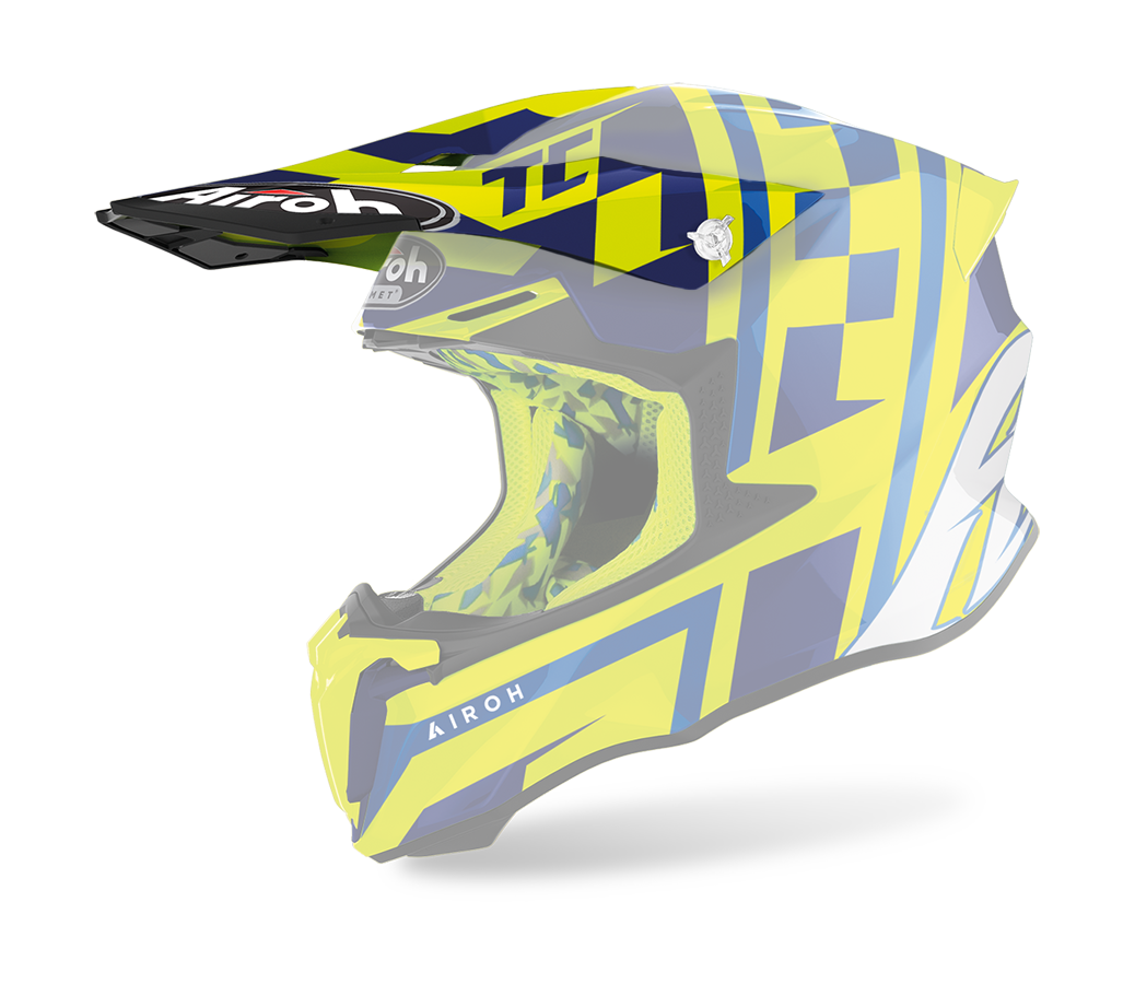 Airoh Helmet Visor Twist 2.0 TC21 - Gloss Fluo Yellow / Blue