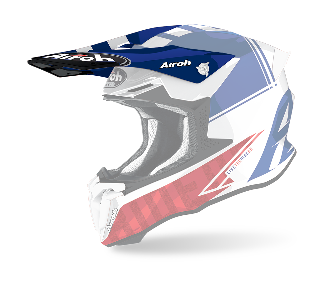 Airoh Helmet Visor Twist 2.0 Tech - Gloss Red / White / Blue