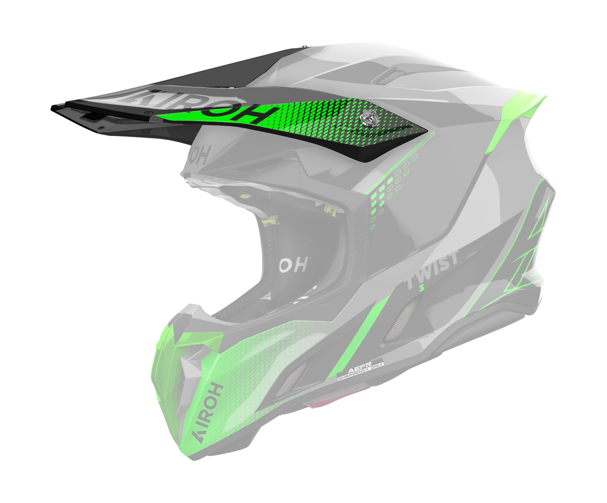 Airoh Helmet Visor Twist 3 Shard - Gloss Green