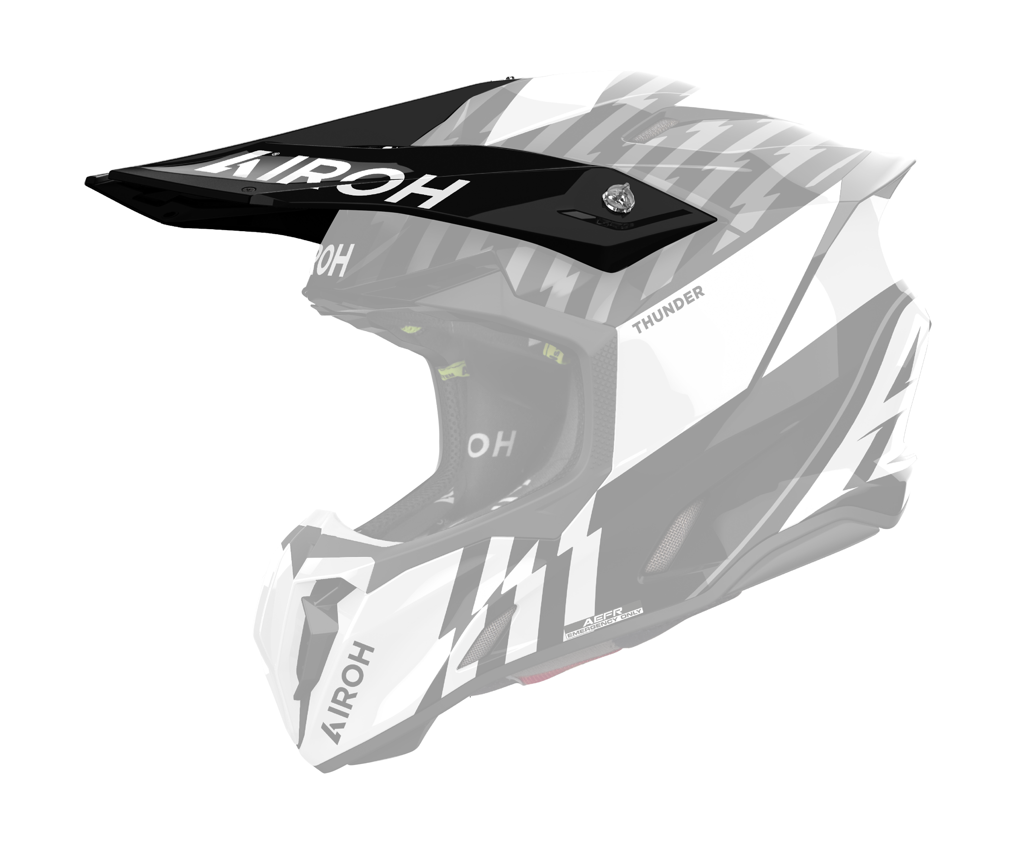 Airoh Helmet Visor Twist 3 Thunder - Gloss Black / White