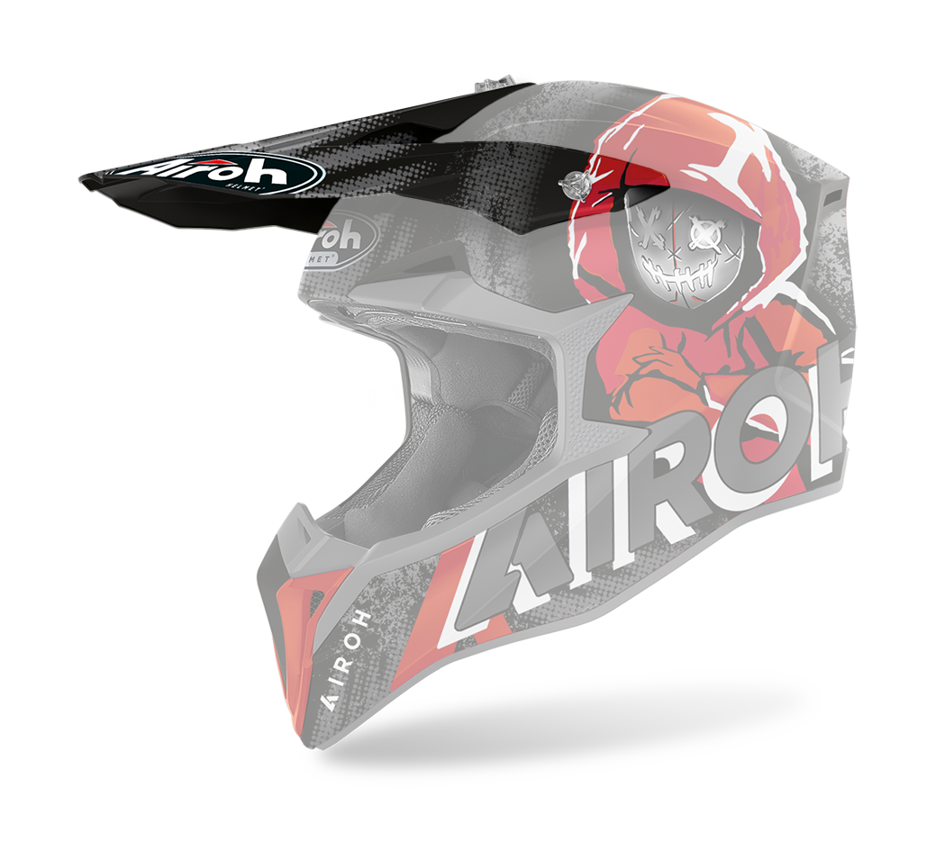 Airoh Helmet Visor Wraap Alien - Matte Red / Grey