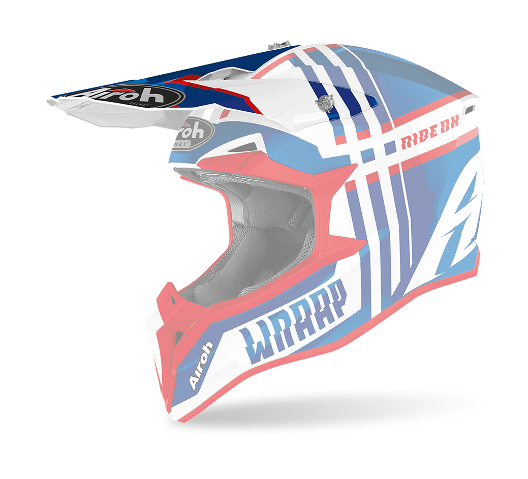 Airoh Helmet Visor Wraap Broken - Gloss Red / White / Blue