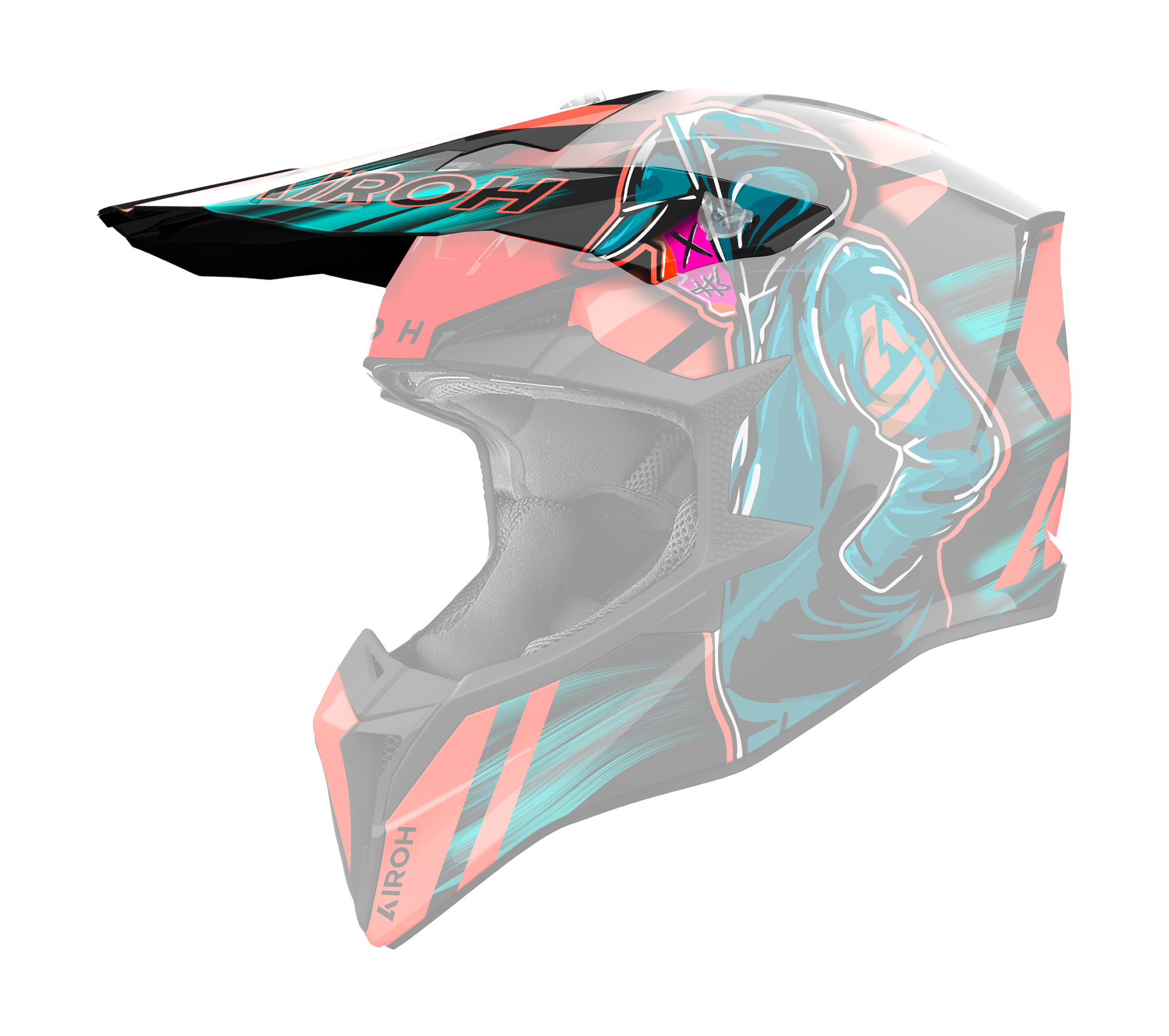 Airoh Helmet Visor Wraap Cyber - Gloss Orange