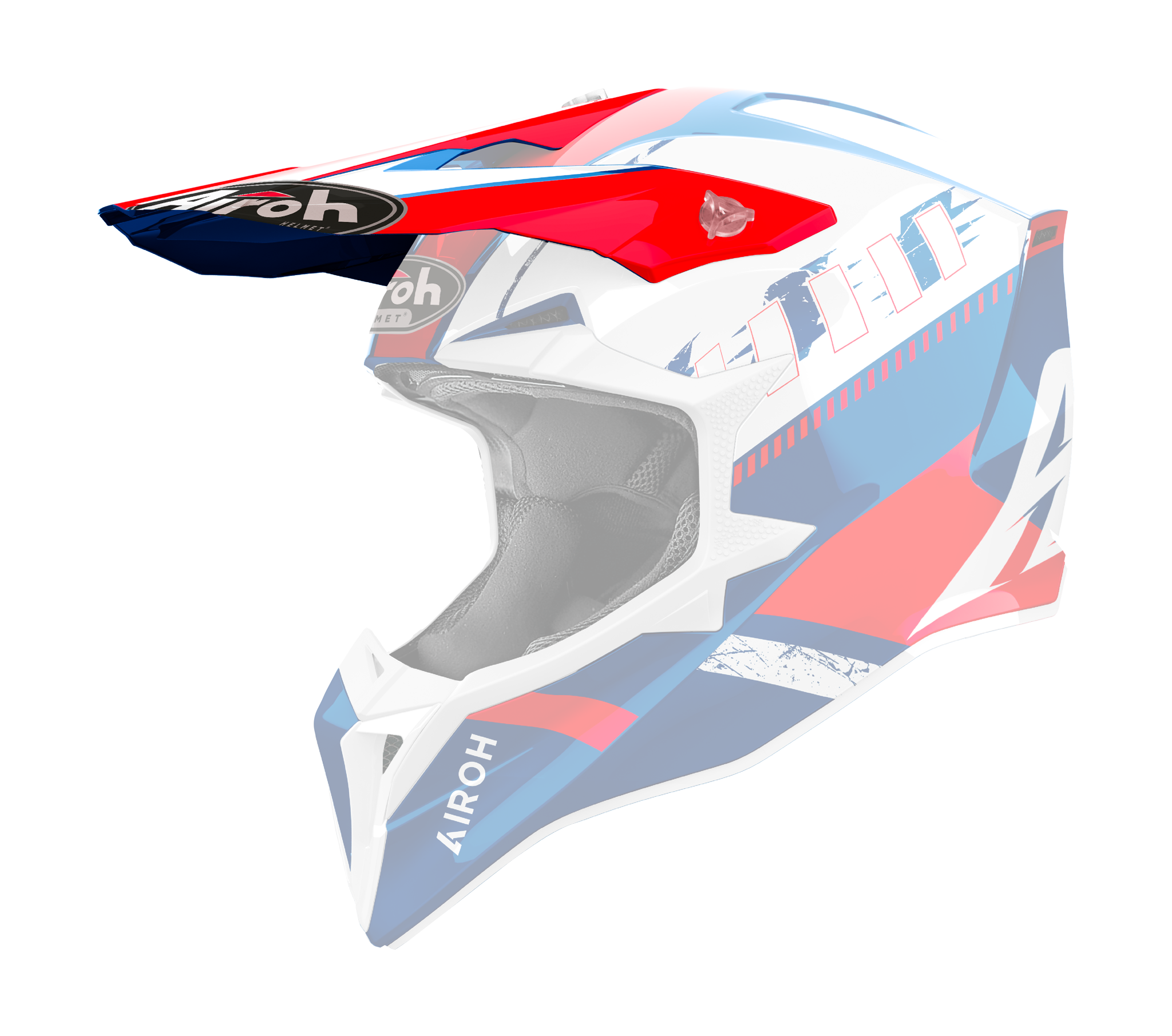 Airoh Helmet Visor Wraap Feel - Gloss Blue / Red
