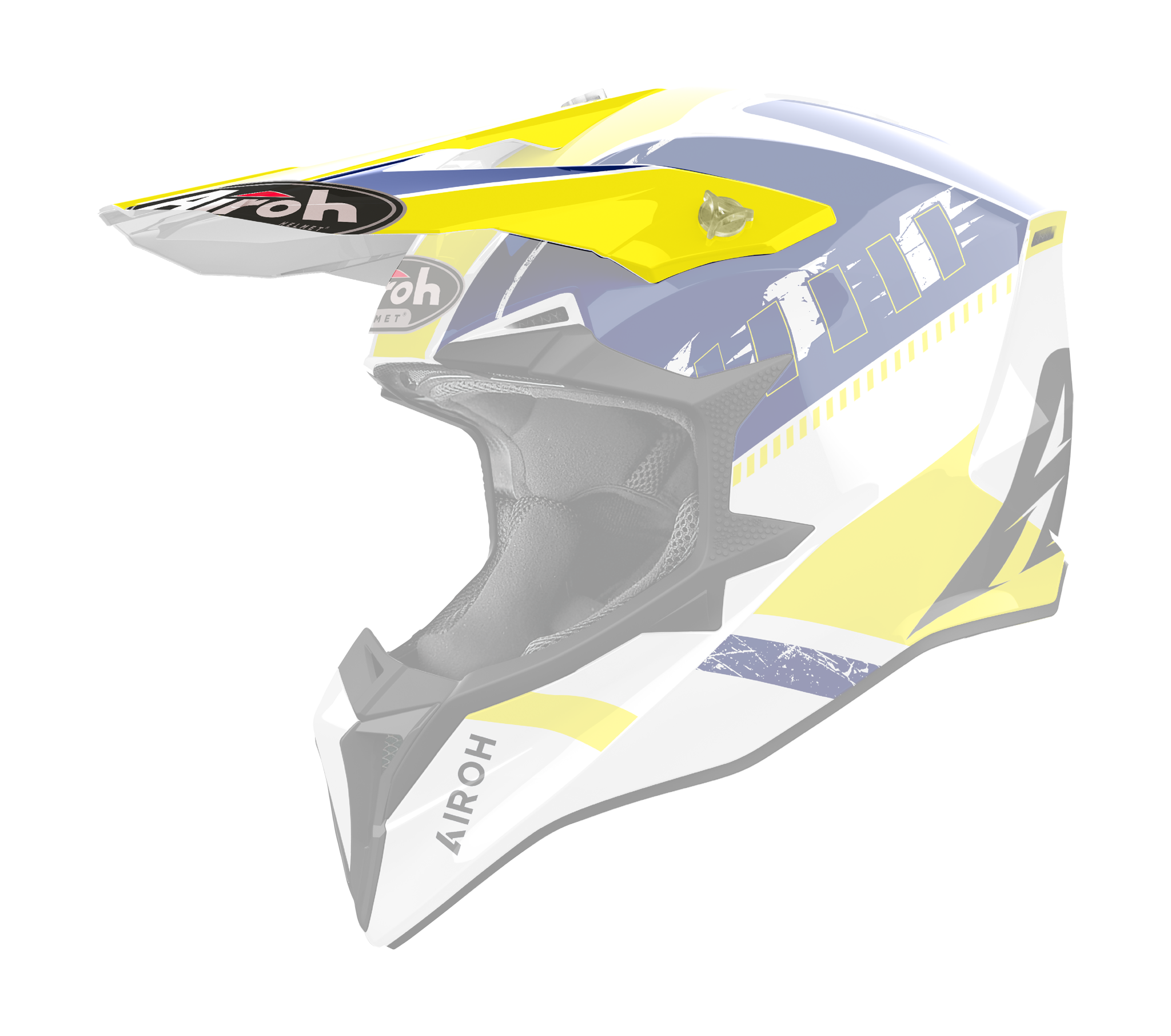 Airoh Helmet Visor Wraap Feel - Gloss Yellow / Blue