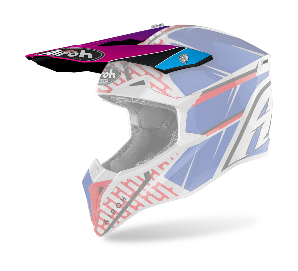 Airoh Helmet Visor Wraap Idol - Gloss Red / Blue