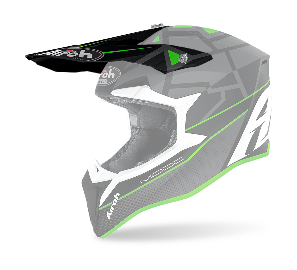 Airoh Helmet Visor Wraap Mood - Matte Fluo Green / Grey