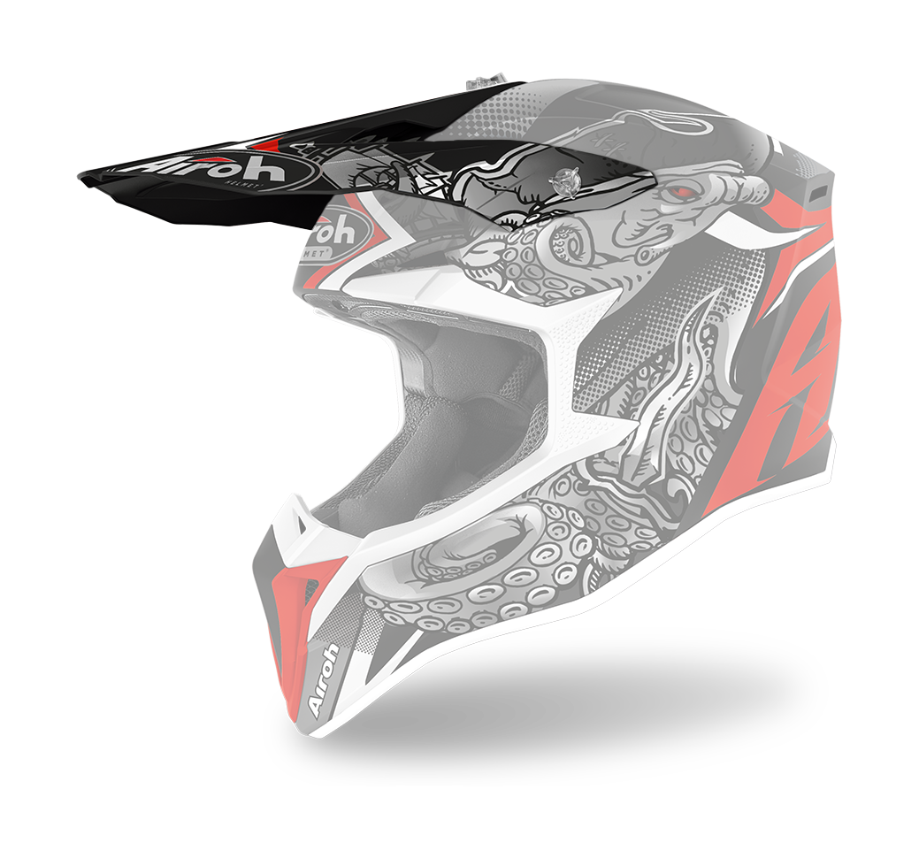 Airoh Helmet Visor Wraap Octopus - Matte Red / Grey