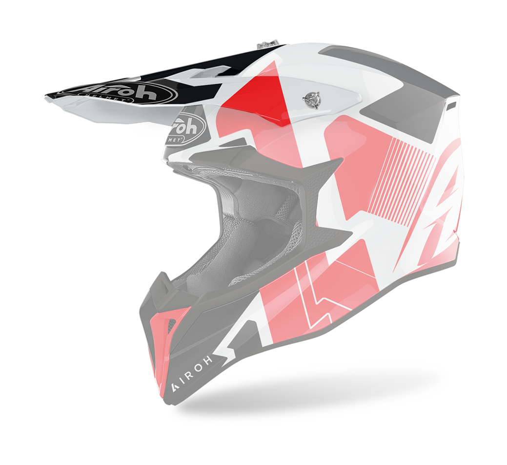 Airoh Helmet Visor Wraap Raze - Gloss Red / White / Black