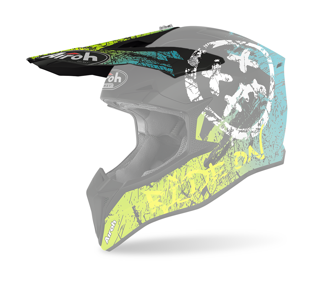 Airoh Helmet Visor Wraap Smile - Matte Fluo Yellow / Blue / Black