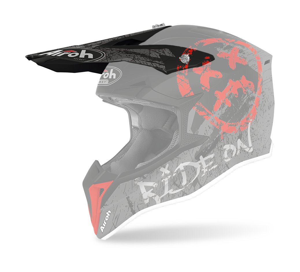 Airoh Helmet Visor Wraap Smile - Matte Red / Grey