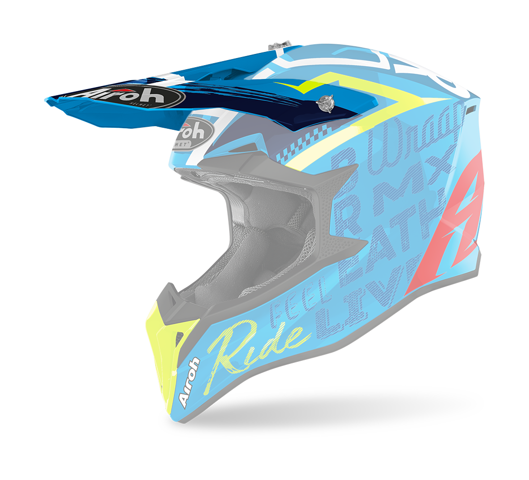 Airoh Helmet Visor Wraap Street - Gloss Fluo Azure / Yellow