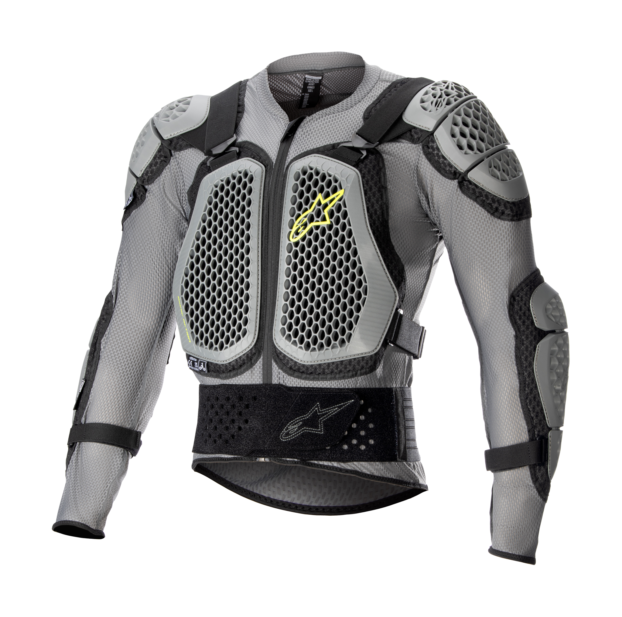 Alpinestars Chest Protector Vest Bionic Action V2 - Grey / Black / Fluo Yellow