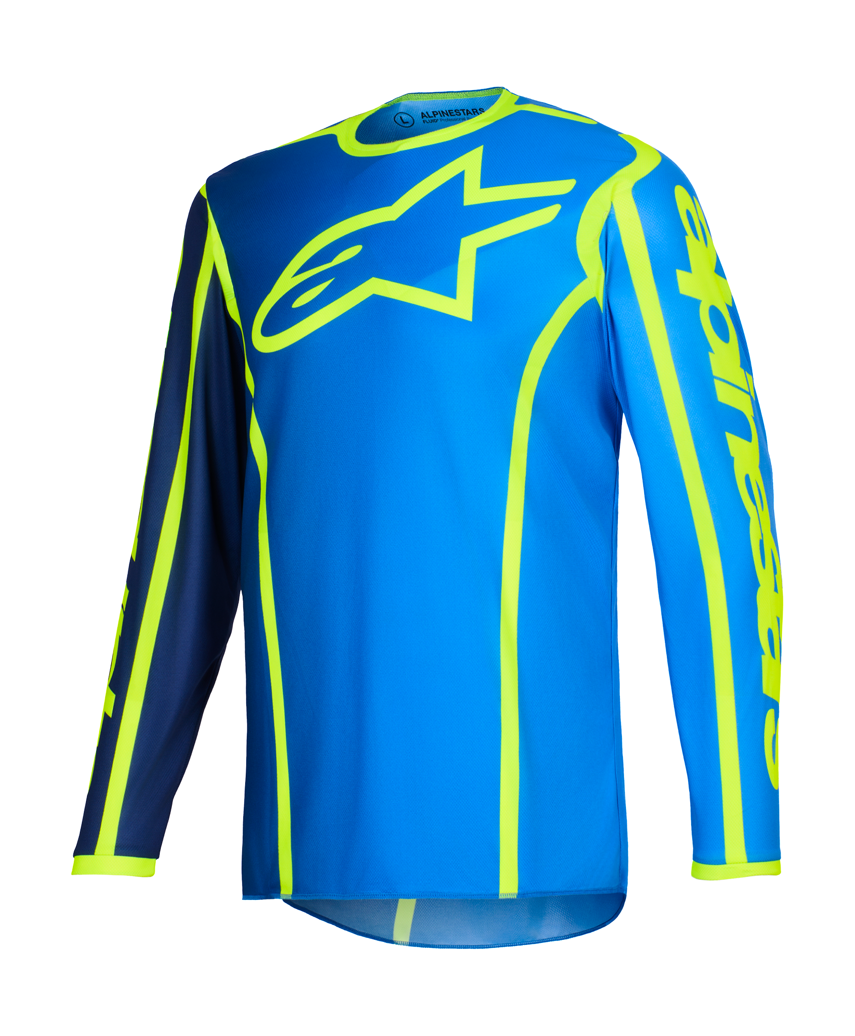 Alpinestars Motocross Jersey 2026 Fluid Apex - Blue / Fluo Yellow