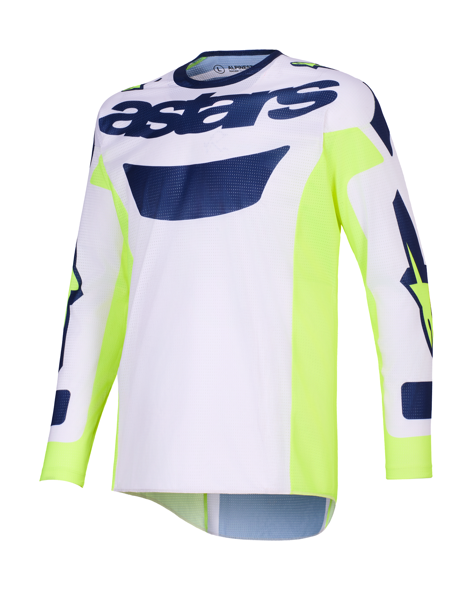 Alpinestars Motocross Jersey 2026 Racer Air Riway - Light Grey / Fluo Yellow / Blue