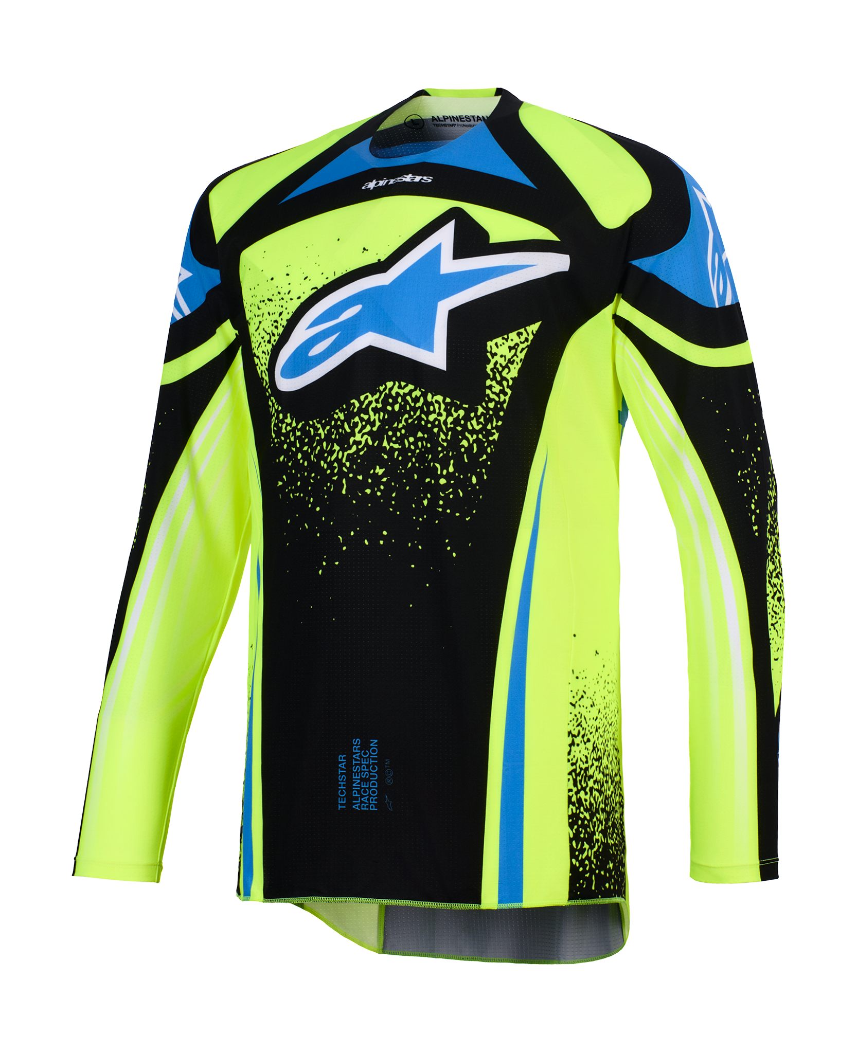 Alpinestars Motocross Jersey 2026 Techstar Nomur - Dark Navy / Fluo Yellow / Ucla / Blue