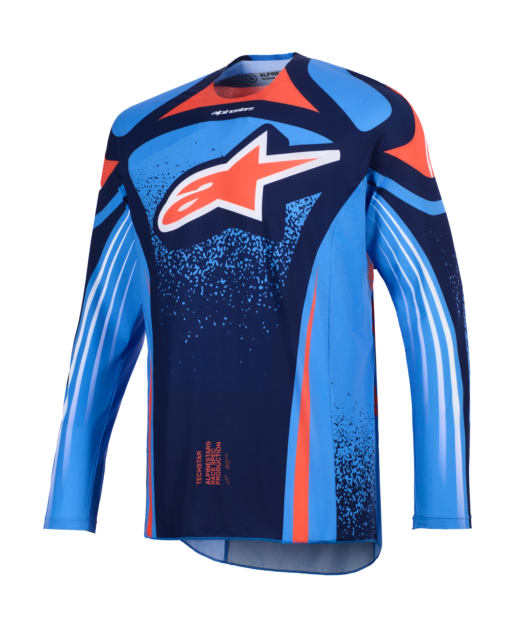 Alpinestars Motocross Jersey 2026 Techstar Nomur - Dark Navy / Orange / Ucla / Blue