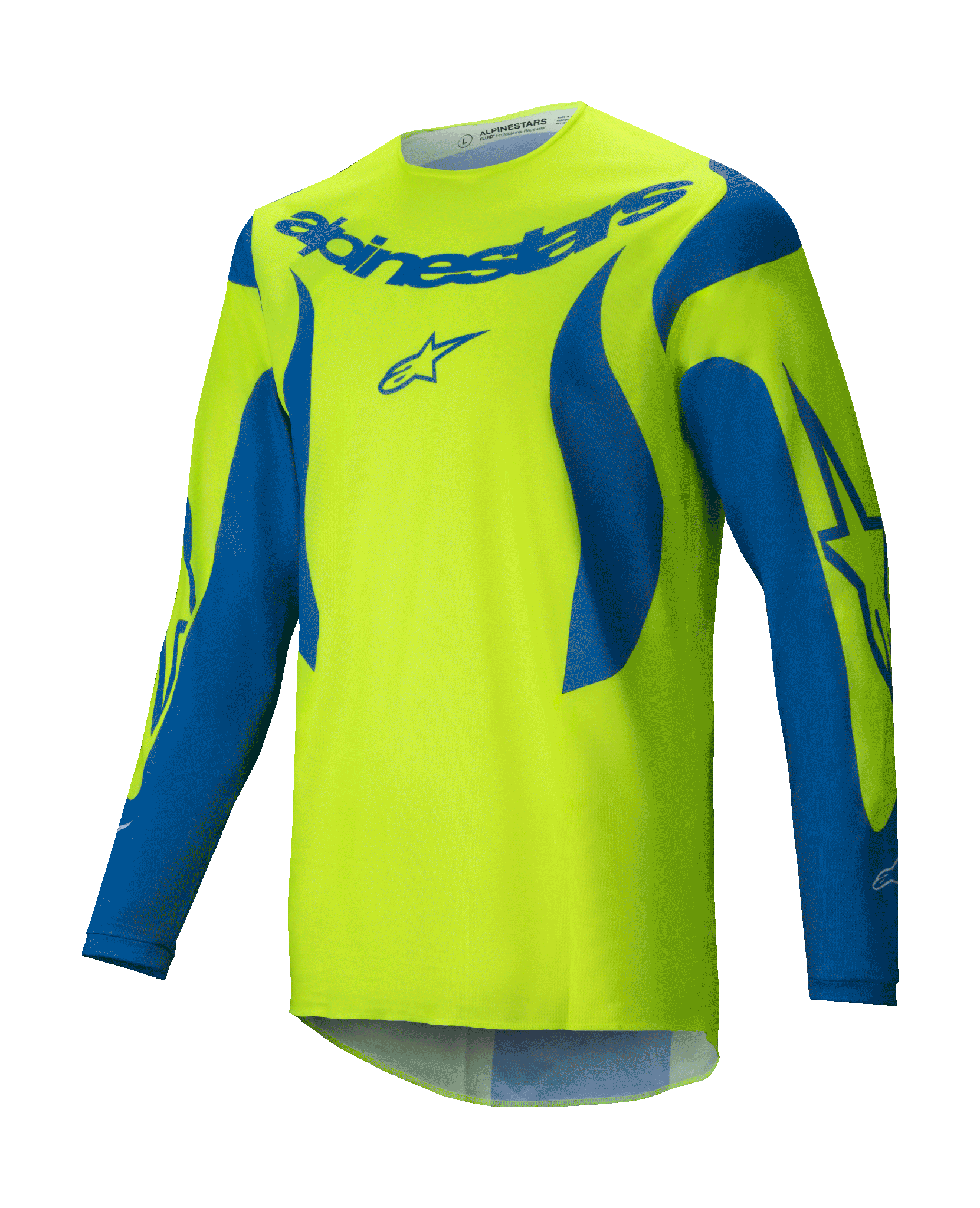 Alpinestars Motocross Jersey Fluid Haul - Fluo Yellow / Blue