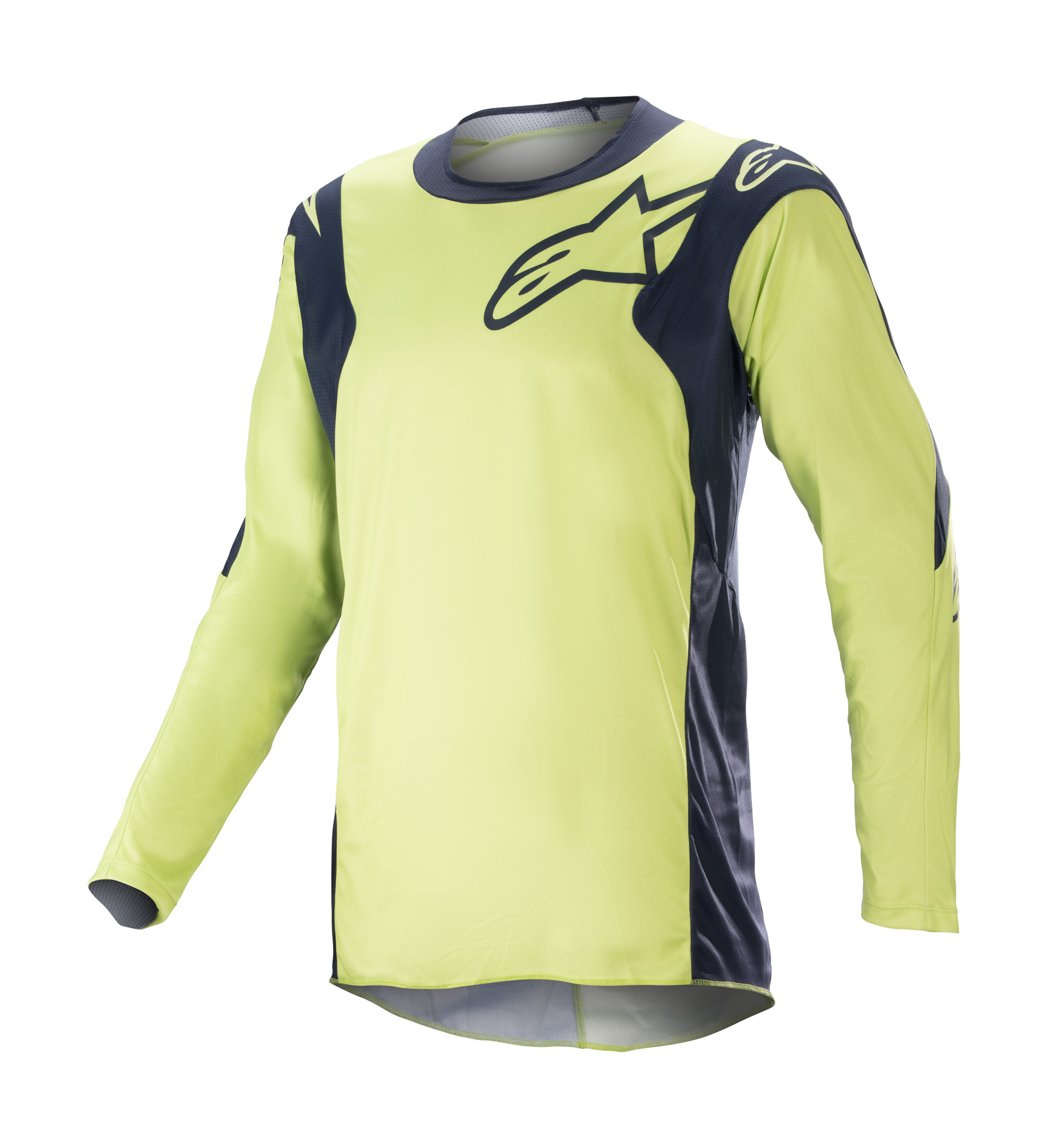 Alpinestars Motocross Jersey Racer Hoen - Night Navy / Fluo Green