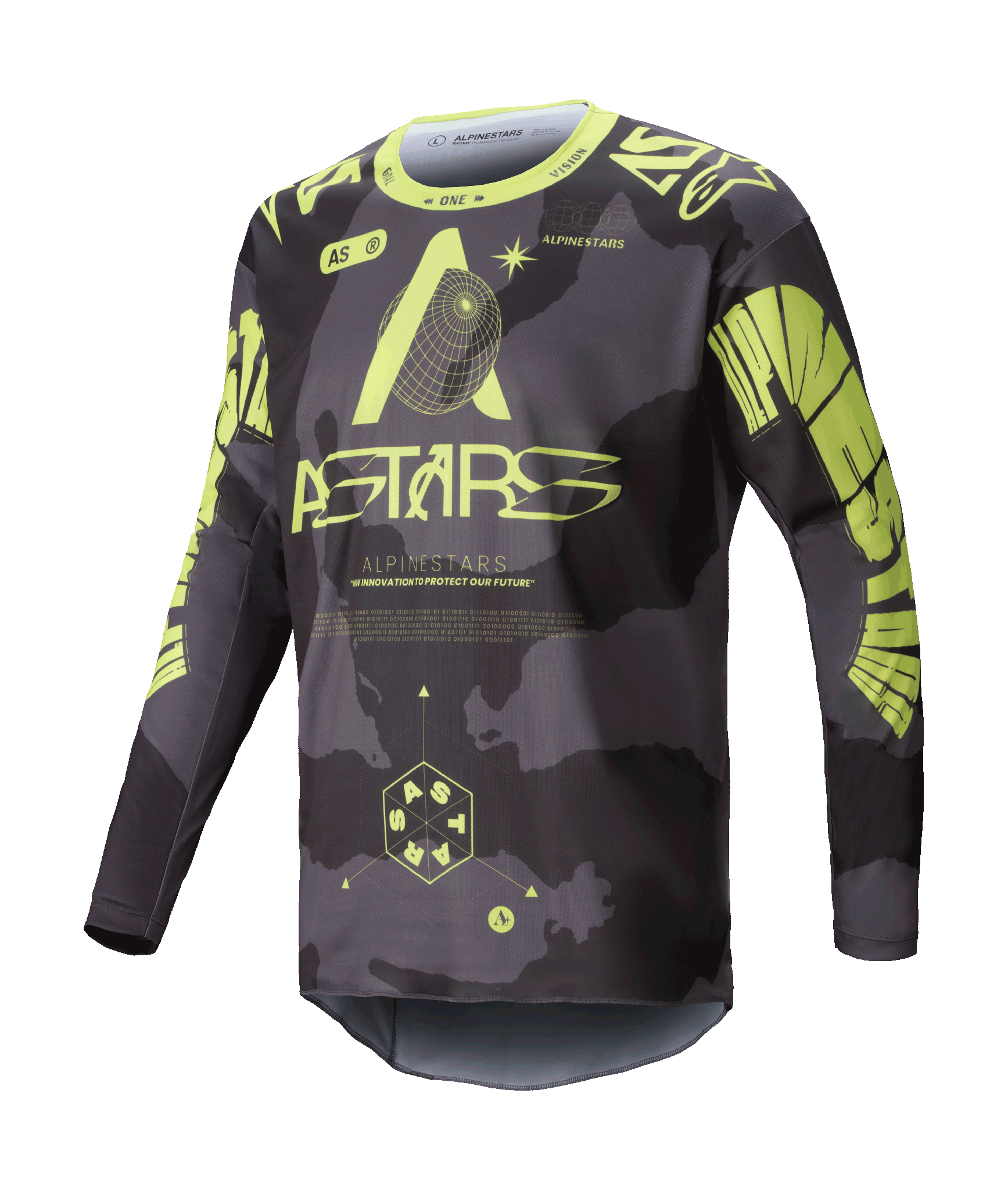 Alpinestars Motocross Jersey Racer Hollow - Camo / Fluo Yellow