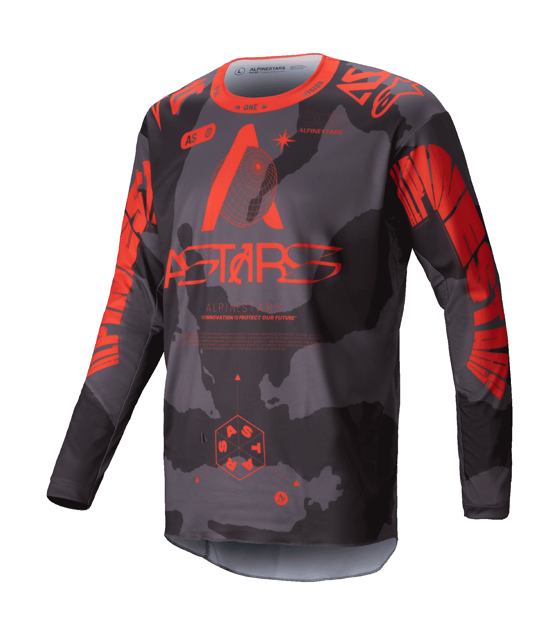 Alpinestars Motocross Jersey Racer Hollow - Camo / Fluo Orange