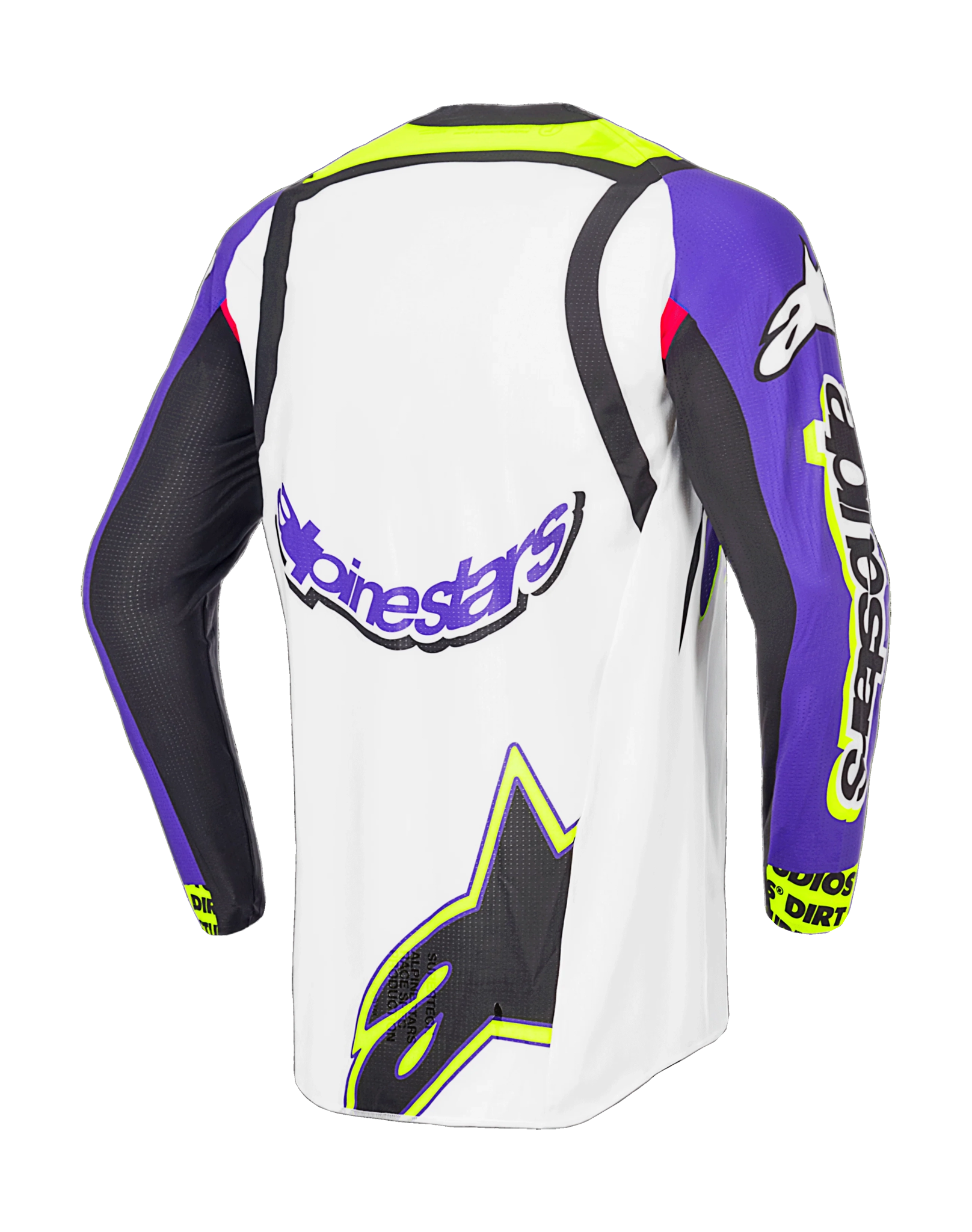 Alpinestars Motocross Jersey Supertech LE Dirt Studios - White / Purple / Yellow Fluo