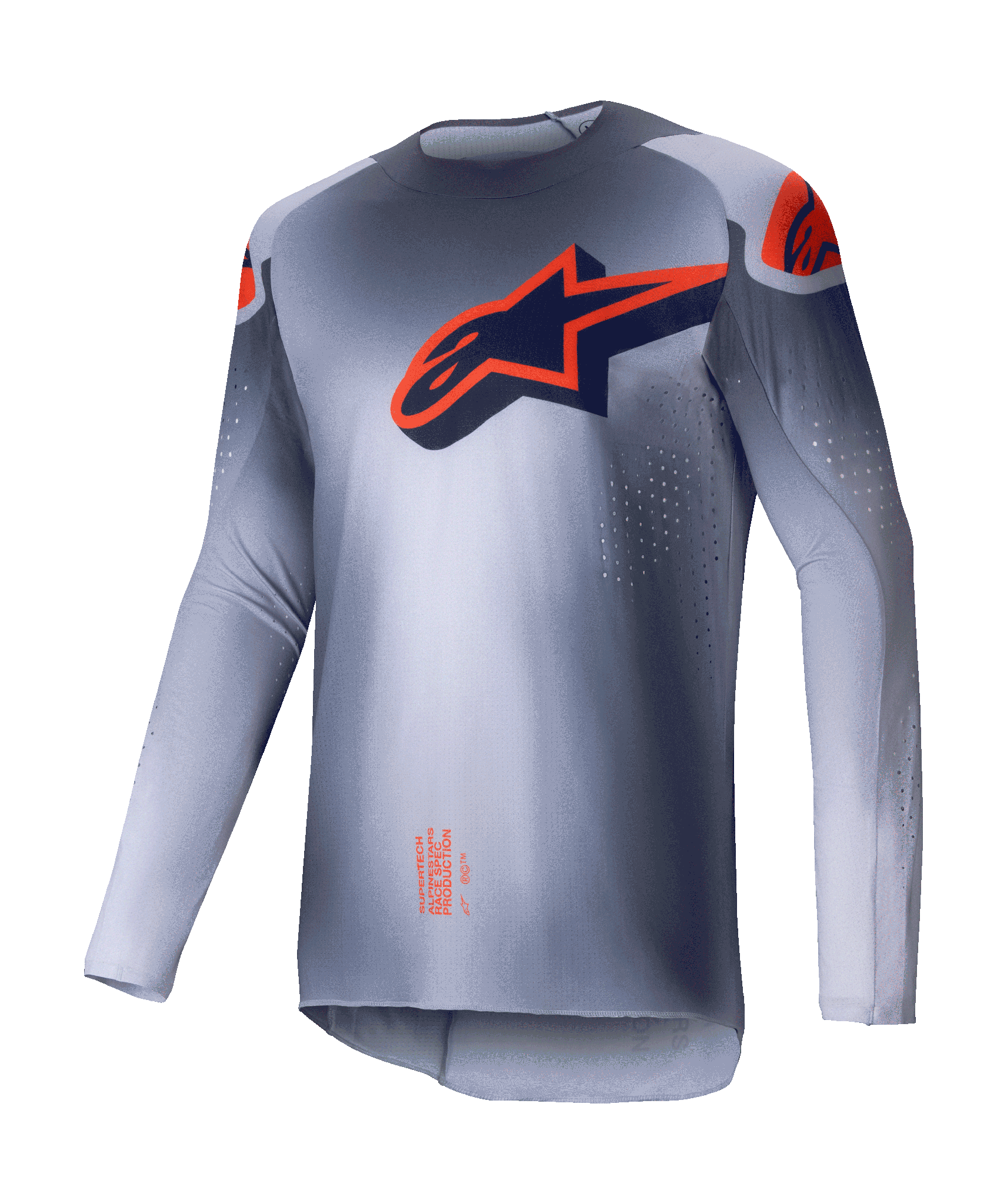 Alpinestars Motocross Jersey Supertech Lipan - Grey / Fluo Orange