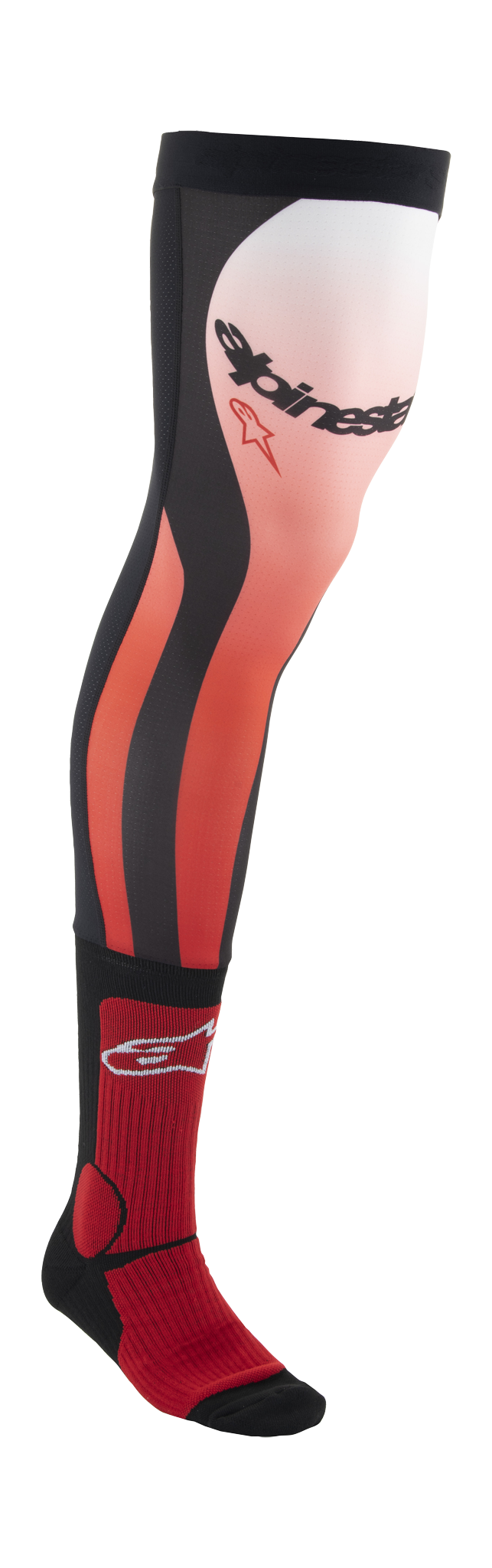 Alpinestars Motocross Socks Long Kneebrace - Red / White