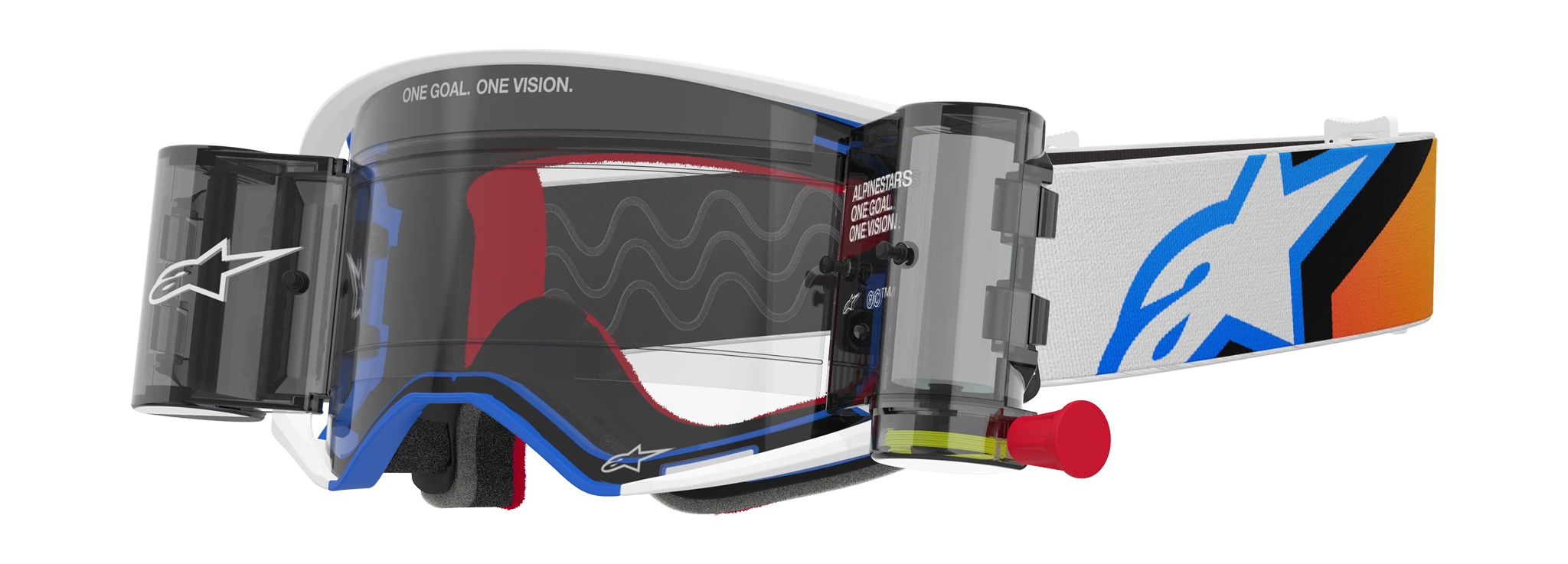 Alpinestars Motocross Goggle Roll-Off Supertech Corp - Blue / Orange - Clear