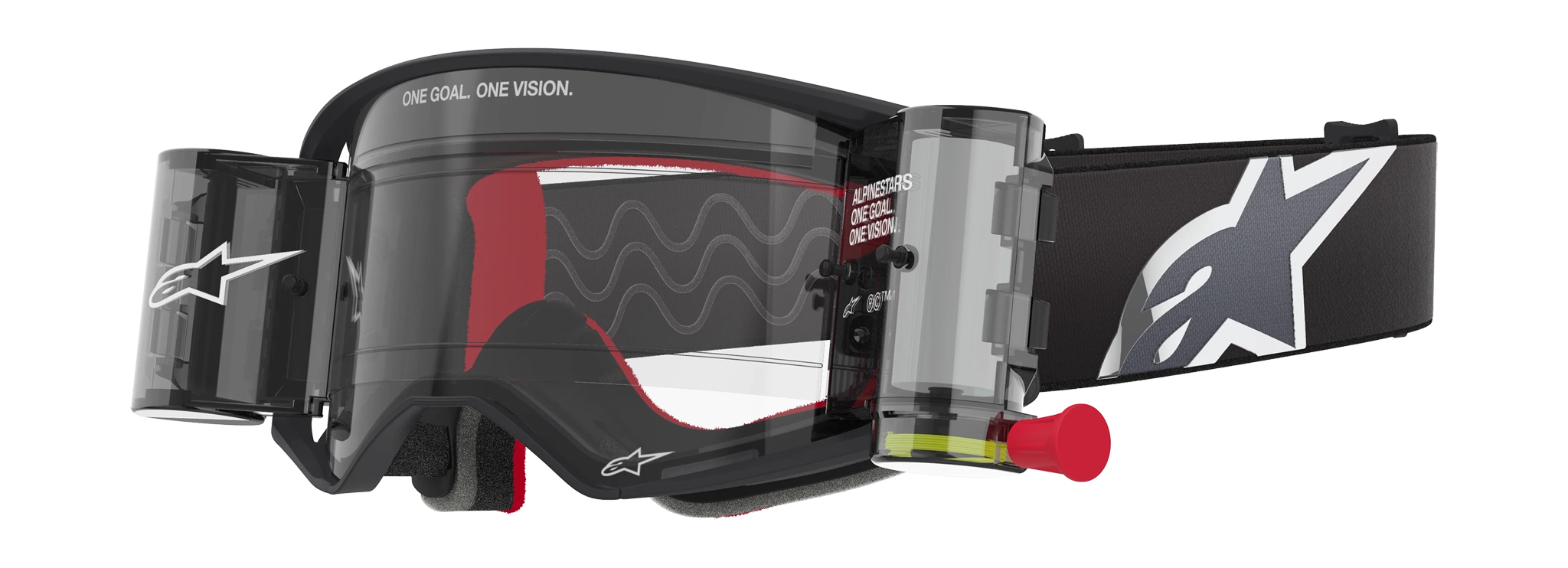 Alpinestars Motocross Goggle Roll-Off Supertech Corp - Black / Grey - Clear