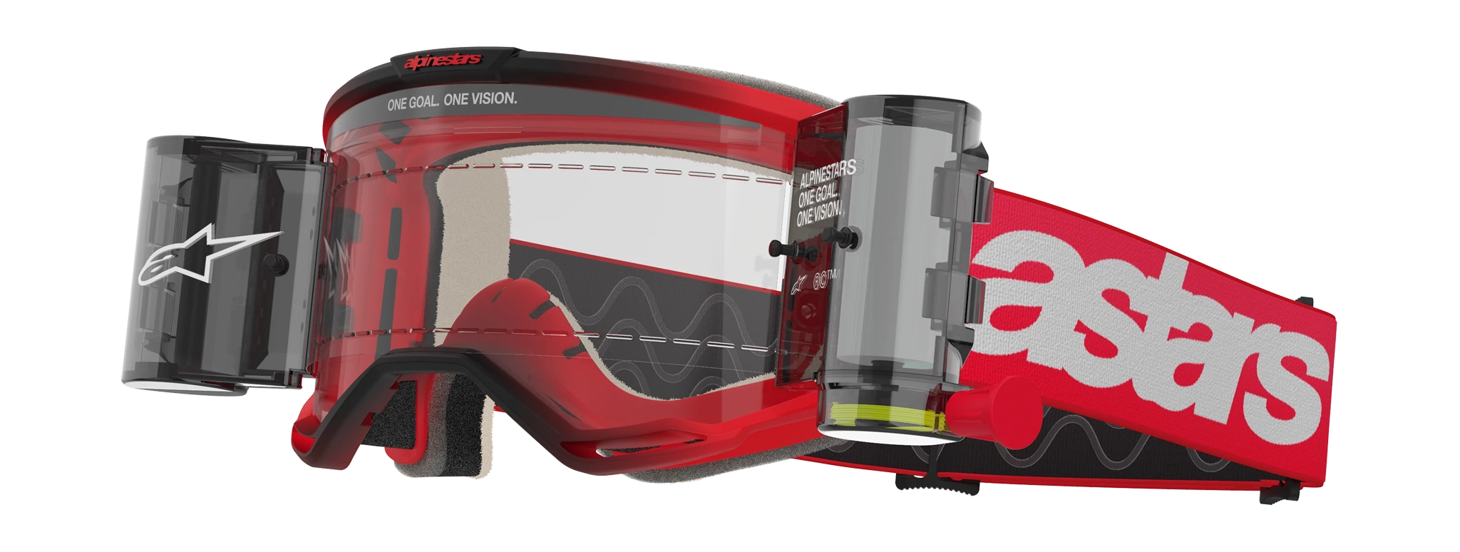 Alpinestars Motocross Goggle Roll-Off Vision 5 Blaze - Red - Clear