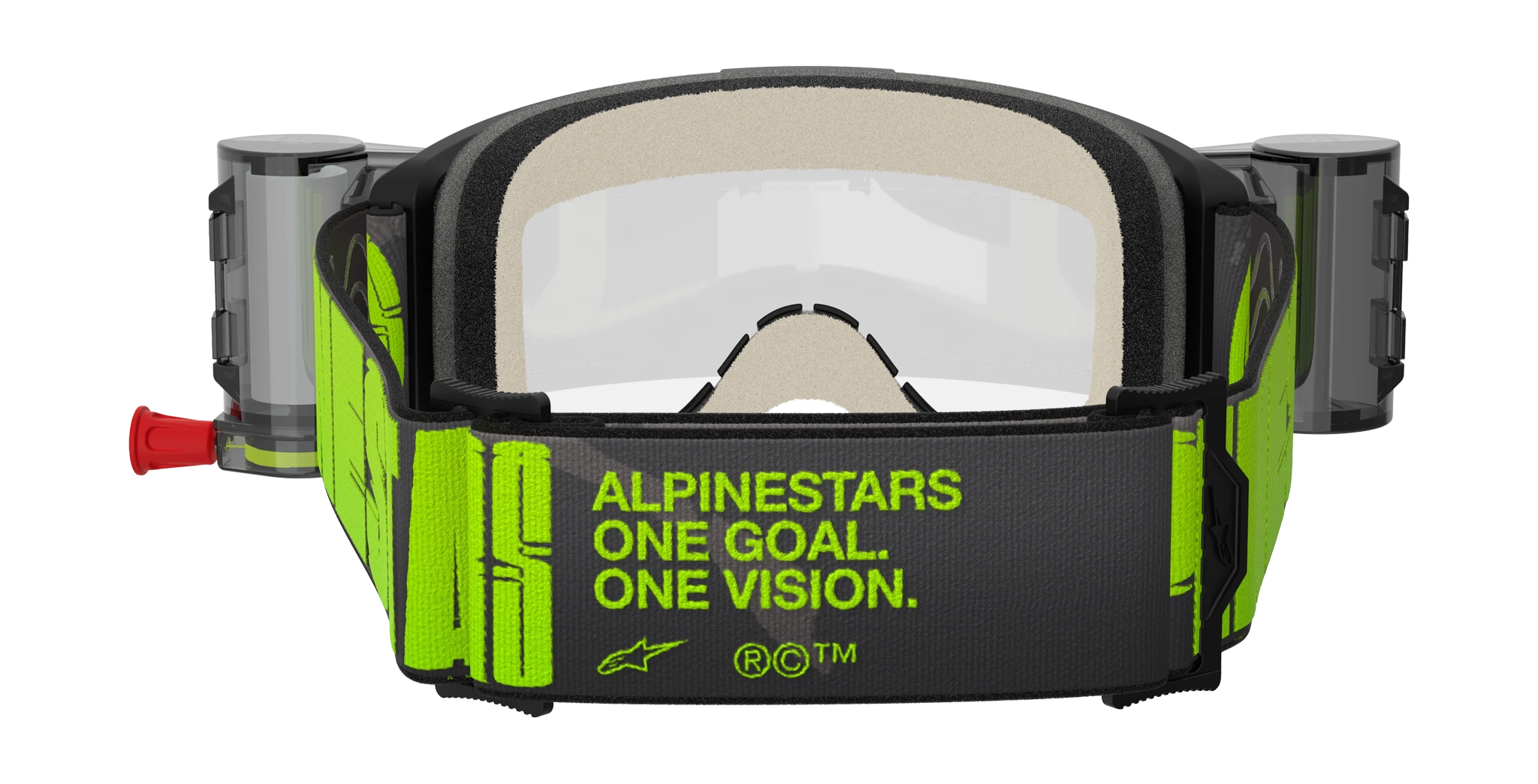 Alpinestars Motocross Goggle Roll-Off Vision 5 Hollow - Charcoal / Fluo Yellow - Clear