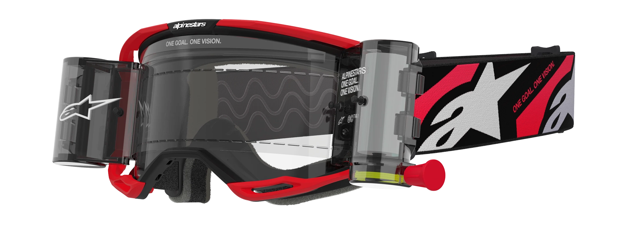 Alpinestars Motocross Goggle Roll-Off Vision 8 Luar - Red / Black - Clear