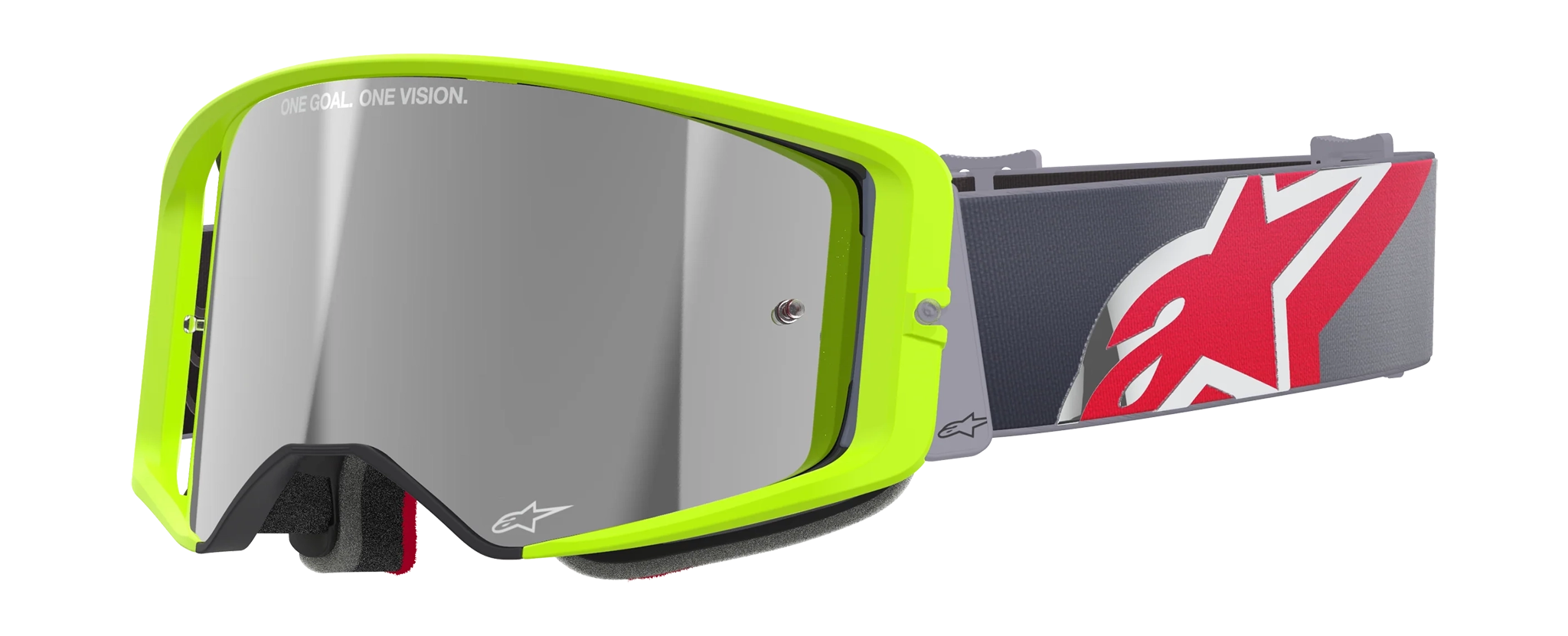 Alpinestars Motocross Goggle Supertech Corp - Fluo Yellow / Red - Mirror Silver