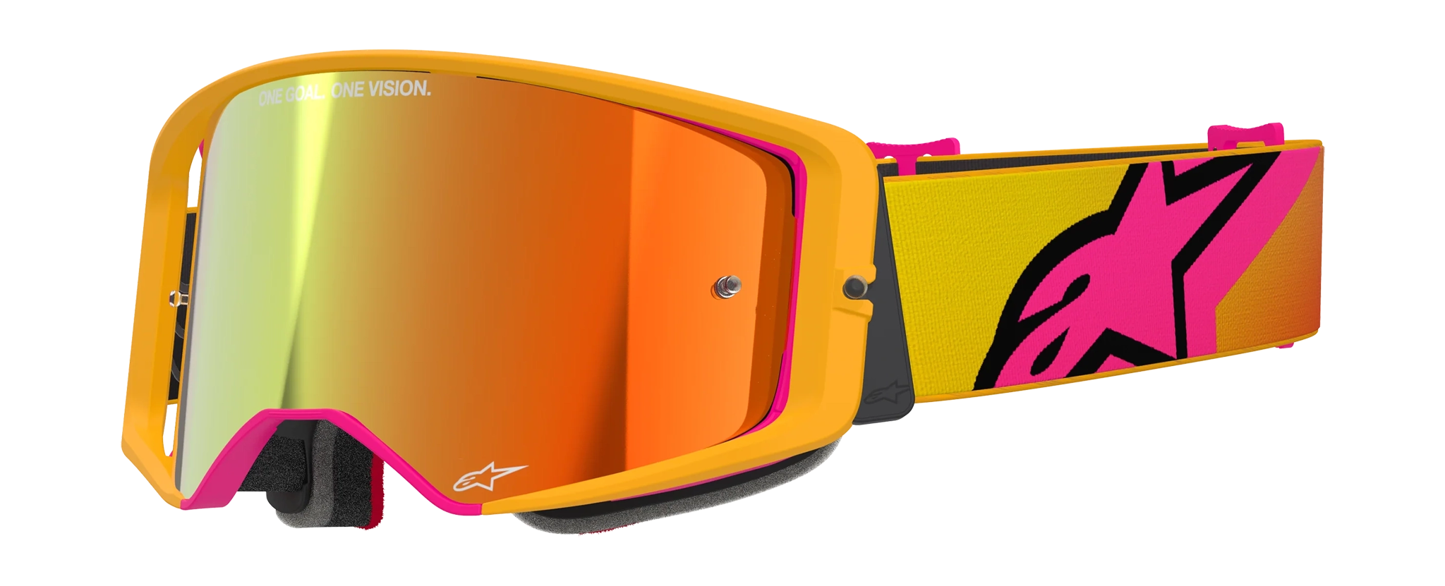 Alpinestars Motocross Goggle Supertech Corp - Yellow / Pink - Mirror Red