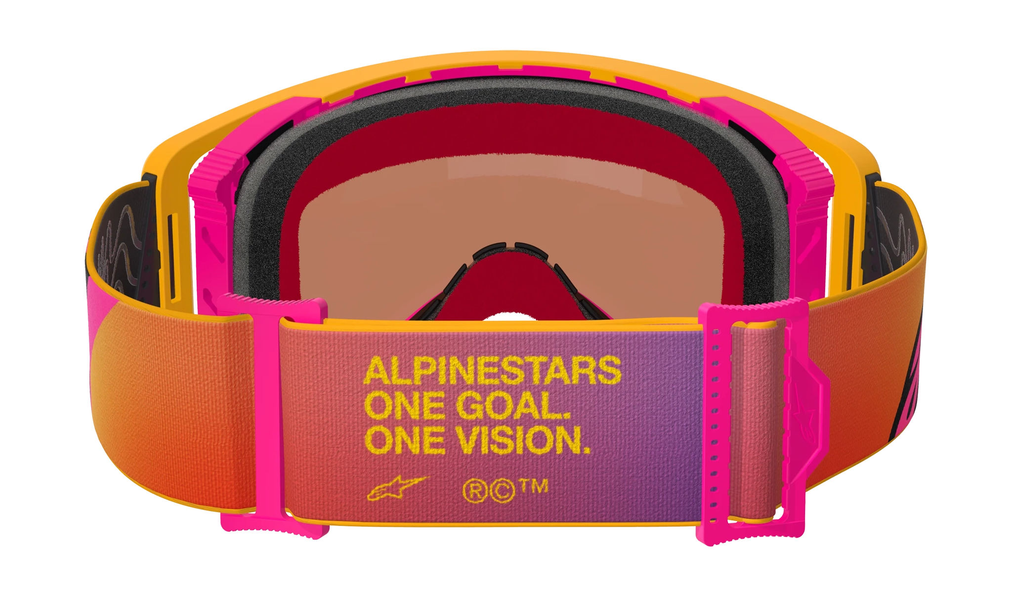Alpinestars Motocross Goggle Supertech Corp - Yellow / Pink - Mirror Red