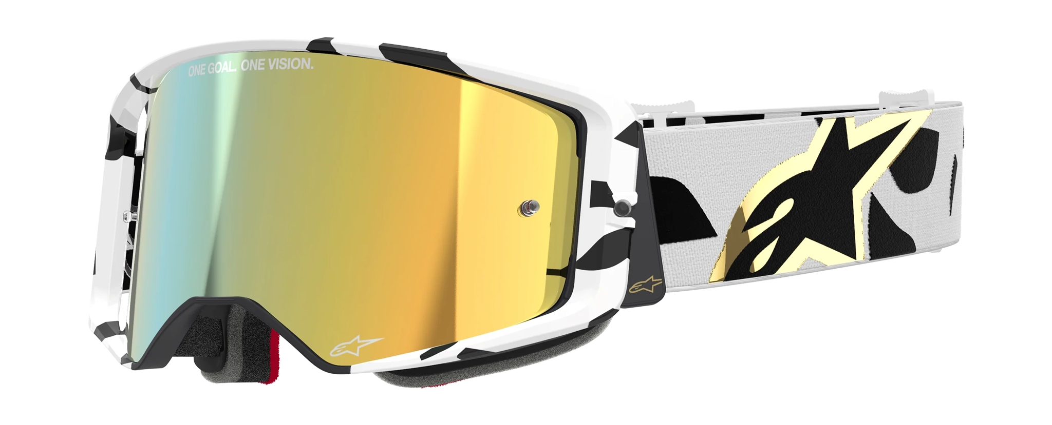 Alpinestars Motocross Goggle Supertech Corp - White / Gold - Mirror Gold